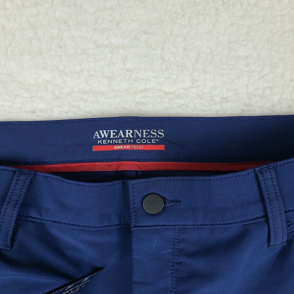 Kenneth‎ Cole Pants Mens 40x34 Navy Slim Performance Awearness Tech Golf Chino